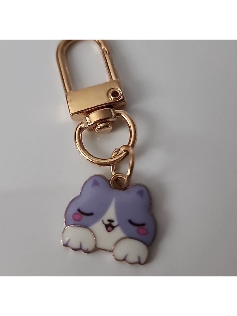 CAT  ZIPPER Pull purse charm Or Charm bracelet Lobster claw clip closure